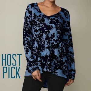 Blue/Black Print Pullover